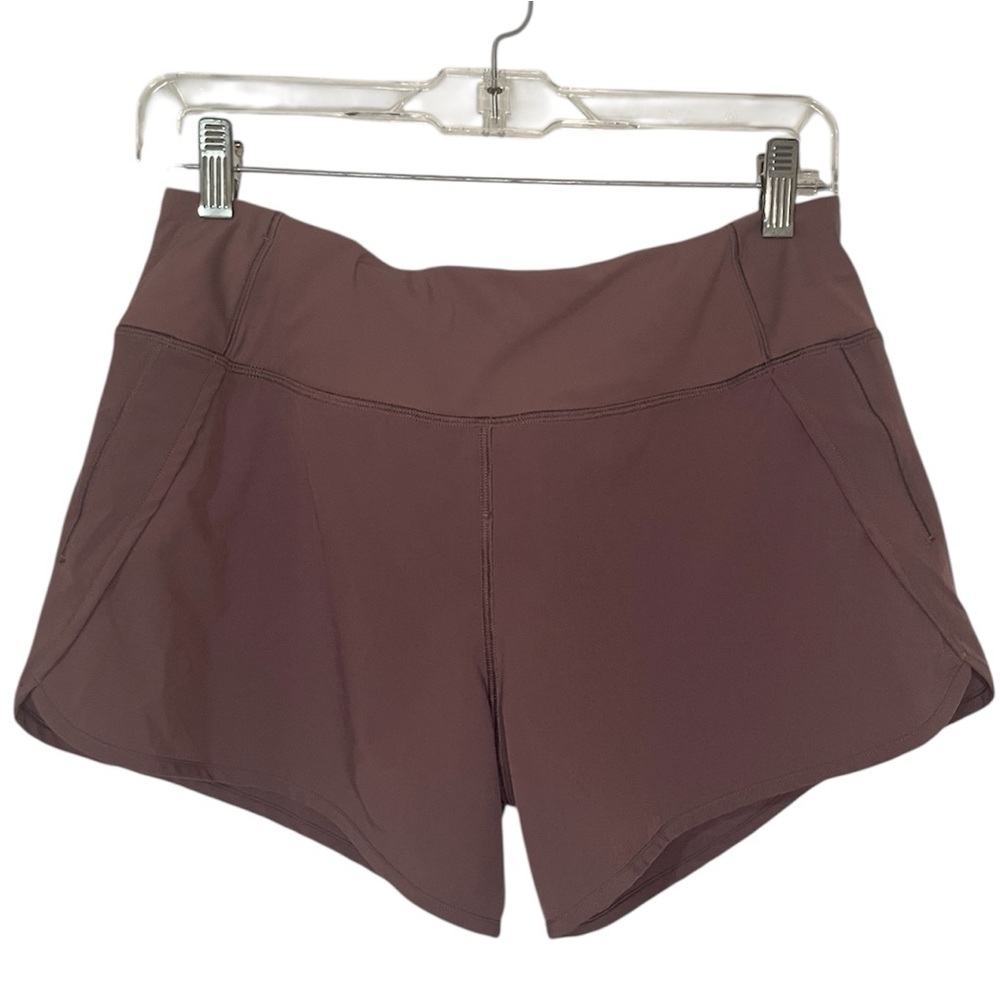 CRZ Yoga Running Shorts Women’s Size Small Mauve 4” Inseam w/ Back Zip Pocket